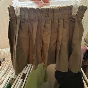 Pleated Khaki Mini Skirt
